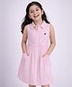 PURPLE UNITED KIDS Cotton Woven Sleeveless Striped Dress - Pink & White