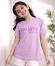 PURPLE UNITED KIDS Single Jersey Woven Half Sleeves Sparkle With Sass Text Printed Tee - Lavender