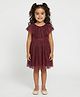 Nautinati Mesh Woven Sleeveless Glitter Embellished  Dress - Maroon