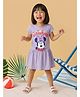 Nautinati Cotton Knit Mickey & Friends Featuring Half Sleeves Minnie Mouse Printed Dress - Purple