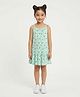 Nautinati Cotton Knit Lilo & Stitch Featuring Sleeveless Character Printed Dress - Light Green