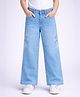 PURPLE UNITED KIDS Denim Woven Floral Embroidered Washed Jeans - Blue