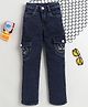 Fourfolds Denim Woven Cargo Style Washed Jeans - Grey