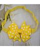 Little Miss Cuttie Polka Dot Printed Bow Applique Detailed Headband - Yellow