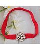 Little Miss Cuttie Rhinestone Embellished Floral Applique Detailed Headband - Red