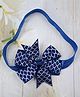 Little Miss Cuttie Bow Applique Detailed Headband - Navy Blue