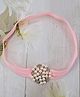 Little Miss Cuttie Pearl & Stone Embellished Floral Applique Detailed Headband - Light Pink