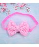 Little Miss Cuttie Floral Embroidered Bow Applique Detailed Headband - Pink