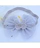 Little Miss Cuttie Stone Embellished Butterfly & Bow Applique Detailed Headband - Grey