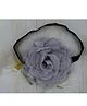 Little Miss Cuttie Floral Applique Detailed Headband - Grey