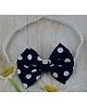 Little Miss Cuttie Polka Dots Printed Bow Applique Detailed Headband - Navy Blue