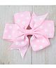 Little Miss Cuttie Polka Dots Printed Bow Applique Detailed Alligator Hair Clip - Light Pink