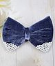 Little Miss Cuttie Pearl Embellished Velvet Bow Applique Detailed Hairclip - Gray