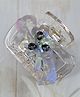 Little Miss Cuttie Floral Designed Stone Embellished Hair Claw Clip - Grey