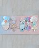 Little Miss Cuttie Set Of 5 Sea Life Applique Detailed Alligator Clips - Blue