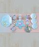 Little Miss Cuttie Set Of 5 Sea Life Theme Applique Detailed Alligator Clips - Blue