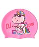 KARBD Cartoon Design Super Soft Silicone Swimming Cap for Kids - Pink DJ Corn