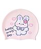 KARBD Cartoon Design Super Soft Silicone Swimming Cap for Kids - Pink Bunny