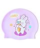 KARBD Cartoon Design Super Soft Silicone Swimming Cap for Kids - Purple Bunny