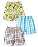 Babyhug Cotton Poplin Woven Checks Boxers With Tiger Print Pack of 3 - Multicolor