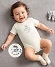 Kookie Kids Interlock Knit Half Sleeves Onesie with Zebra Embroidery - Off White