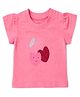 nuberry Cotton Woven Half Sleeves Hearts Printed Tee - Pink