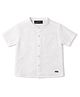 nuberry Cotton Woven Half Sleeves Solid Shirt - White