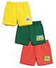 nuberry Cotton Knit Pack Of 3 Typography Printed Shorts - Multi Colour