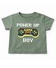 nuberry Cotton Woven Remote & Power Up Boy Text Printed Tee - Green