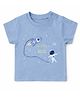 nuberry Cotton Woven Half Sleeves Space Theme Out Of This World Text Printed Tee -  Blue