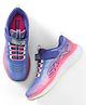 Skechers Velcro Closure Sport Shoes With Go-Run Glitter Print - Navy Blue