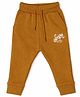 nuberry Cotton Woven Surfer Text Printed Joggers - Mustard