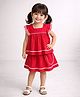 The Magic Wand Cotton Woven Frill Sleeves Lace Embellished Frock Style Top & Skirt Set - Fuchsia