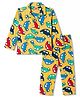 Babyhug Cotton Knit Full Sleeves Shirt & Pyjama Night Suit with Cars Print - Yellow