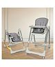 Infantso SWINI 5-in-1 Multifunctional Baby High Chair Swing Adjustable Height Dual Tray Reclinable Backrest Footrest Feeding Seat - Grey