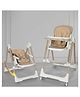 Infantso SWINI 5-in-1 Multifunctional Baby High Chair Swing Adjustable Height Dual Tray Reclinable Backrest Footrest Feeding Seat- Brown