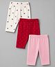 Babyhug Cotton Knit Three Fourth Leggings With Polka Dot & Berry Print Pack of 3 - Red White & Pink