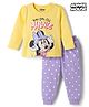Babyhug Disney Single Jersey Knit Full Sleeves T-Shirt & Pyjama Night Suit with Minnie Graphics - Multicolour