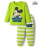 Babyhug Disney Single Jersey Knit Full Sleeves Pyjama Night Suit with Mickey Mouse Graphics - Limegreen