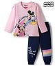 Babyhug Disney Single Jersey Knit Full Sleeves Pyjama Night Suit with Minnie Mouse Graphics - Multicolour