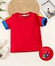 Mark & Mia Cotton Half Sleeves T-Shirt with Sports Theme Print in Back - Red
