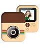 AUSHA Kids Instant Print Camera Brown - Rechargeable Thermal Printer & HD Display  | Photo + Video, Fun Frames