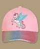 Kidsville Cotton Blend Knit Unicorn Embroidered Baseball Cap - Pink - Circumference 54 Cm