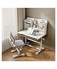R for Rabbit Kiddie Grow Flex Kids Study Table & Chair Set Height Adjustable Desk with Storage Shelves Ergonomic Chair with Cushioned Seat - Grey & White