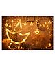 SPARKWORLD | Curtain Lights (12 Diya Curtain Lights (Yellow)) Warm White LED Decorative Light for Home & Festival Use
