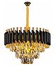 SPARK WORLD | Chandelier | Cool White::Natural White::Gold | Shre_400mm Black-Gold Crystal::Metal Black::Gold LED Decorative Light for Home & Festival Use