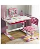 StarAndDaisy Multifunctional Study Table And Chair With Book Holder, Drawer & Extra Large Desktop  - Pink