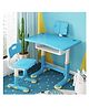 StarAndDaisy Kids Functional Desk and Chair Set, Height Adjustable Children School Study Table with, Book Holder Slot, Storage & Doodle Board - Blue