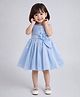 The Magic Wand Woven Sleeveless Floral Applique Detailed Dress - Blue