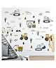 JAAMSO ROYALS Cartoon Engineering Car Crane Excavator Wall Sticker for Boys Room Children's Room Decoration (30 CM X 60 CM )
